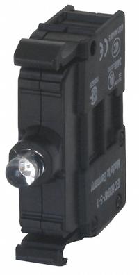 EATON Lamp Module: 22 mm Size, White, LED, 30 V AC/DC Rating, No Transformer (MPN M22-LED-W). Key specifications — Compatible Operator: Push Button; Compatible with Series: M22; Terminal Connection Type: Screw Terminals; Brand: EATON; Manufacturer Part Number: M22-LED-W; Includes Bulb: Bulb Included.