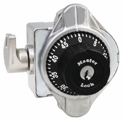 MASTER LOCK Locker Lock: Black, Right, 7/32 in Mounting Hole Dia. - Built-in Combination Locker Locks