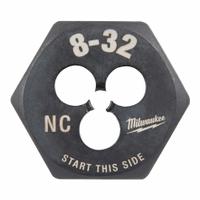 MILWAUKEE Hex Threading Die: #8-32 UNC, 1 in Hex Wd, Black Oxide Carbon Steel (MPN 49-57-5321)