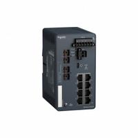 SCHNEIDER ELECTRIC Ethernet Switch: Managed, DIN Rail, 10 Ports, RJ45, 100 Base-FX/10/100 Base-TX (MPN MCSESM103F2CU1). Key specifications — Port Type: RJ45; Manufacturer Part Number: MCSESM103F2CU1; Brand: SCHNEIDER; Features: Multimode Optical Fiber Optic; IP Rating: IP30; Maximum Input Voltage: 24V DC; Mounting Location: DIN Rail; Network Interface: 10/100 Base-TX.