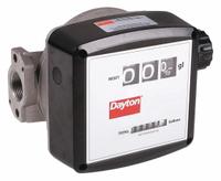 DAYTON Mechanical Flowmeter: Mechanical Flowmeter, Diesel/Oils, Aluminum, 3/4 in FNPT, FNPT, Buna-N (MPN 12F736). Key specifications — Display Type: Mechanical; Brand: DAYTON; Accuracy: +/-1%; Seal Material: Buna-N.