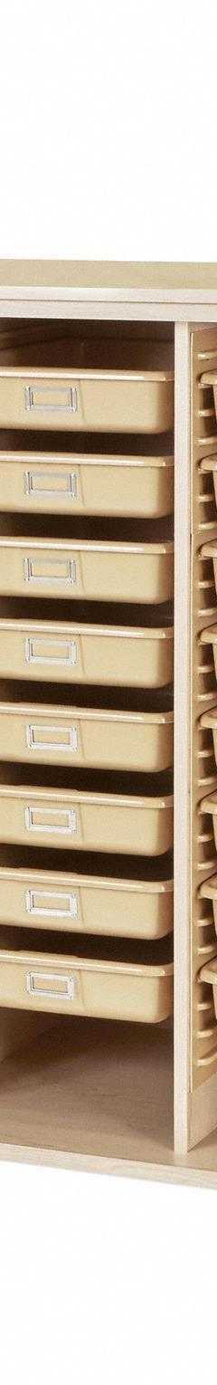 Tote Storage Cabinet: 4 1/4 ft Overall Ht, 22 in Overall Dp, 4 ft Overall Wd, Maple, 24 Drawers (MPN MTTC-4824M). Key specifications — Product Type: Mobile Tote Cabinet; Brand: DIVERSIFIED SPACES; Material: Maple; Cabinet Type: Mobile Cabinets.