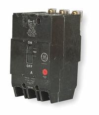 GE Molded Case Circuit Breaker: 45 A Amps, 14kA at 277/480V AC, Fixed, Lug, ABC (MPN TEY345). Key specifications — Series: TEY; Max. AIR Rating: 14kA at 277/480V AC; Instantaneous Trip: Fixed; Terminal Connection: Lug; Phase Connection: ABC.