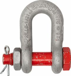 CROSBY D-Shackle: Chain Shackle, 19,000 lb Working Load Limit, 1 13/16 in Wd Between Eyes, Silver (MPN 1019873). Key specifications — Body Color: Silver; Brand: CROSBY.