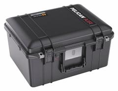 PELICAN Protective Case: 13 in x 17 3/8 in x 9 3/4 in Inside, No Foam, Black, Stationary, 6 lb Wt (MPN 1557AIRNF). Key specifications — Closure Type: Press and Pull Latches; Brand: PELICAN; Carry-On Size: No.