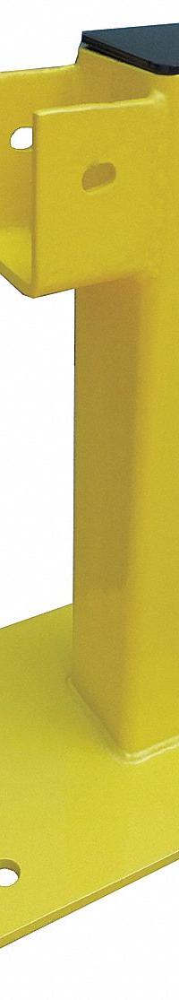 APPROVED VENDOR Flush End Post: 4 in Post Wd, End, 4 in Post Dp, 1 Rail Levels, Rubber Caps, Steel (MPN 22DN09). Key specifications — Includes Mounting Hardware: Mount Hardware Not Included; Color: Yellow; Material: Steel; Finish: Powder Coated; Product Type: Guardrail Post; Number of Rail Levels: 1.