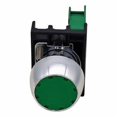 Dayton Flush Push Button Operator: Non-Illuminated, Flush Profile, Metallic, 22 mm - Flush-Mount Push Buttons