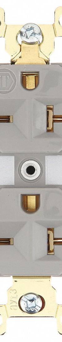 BRYANT Receptacle: Duplex, 6-20, Gray, 250V AC, 20 A, 2 Pole / 3 Wire (MPN 5462GRY)