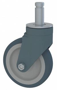 METRO Replacement Caster: 300 lb Cap, Unfinished, Gray, 5 in H x 1 1/2 in W x 5 in D (MPN 5PCR-30). Key specifications — Color: Gray; Finish: Unfinished; Manufacturer Part Number: 5PCR-30; Brand: METRO.