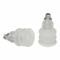 SCHMALZ Vacuum Pad Assembly: Multi-Bellows, 2.5 Folds, M5 Vacuum Port, 19 mm Pad Dia, Clear, 55 A (MPN 10.01.06.00041). Key specifications — attr1019136: 10.01.06.00041; attr1019138: SCHMALZ; attr1019139: 55 A.