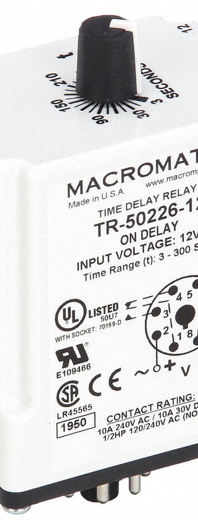 MACROMATIC Single Function Time Delay Relay: Socket Mounted - Socket-Mounted Relays