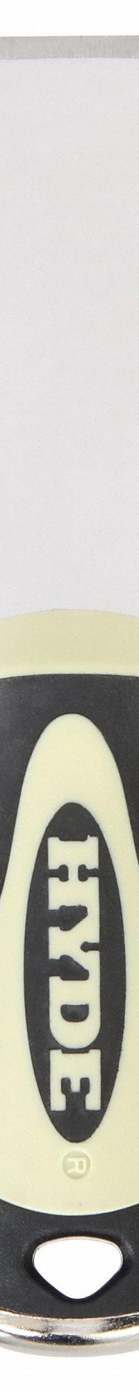 HYDE Scraper: Bld. Mat. Carbon Steel, Hdl. Mat. Polypropylene/TPE, Stiff, Straight Bld. Shape (MPN 06151). Key specifications — attr1004902: HYDE; attr1012057: Full; attr1014703: Plastic; attr1017570: Hammer End; attr1029655: Straight; attr1034073: Straight.