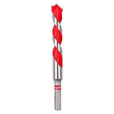 MILWAUKEE Hammer Drill Bit: 5/8 in Drill Bit Size, 4 in Max Drilling Dp - Multi-Material Hex-Shank Concrete & Masonry Drill Bits