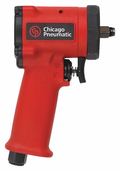 CHICAGO PNEUMATIC Air Impact Wrench: Compact, 3/8 in Drive, Pistol-Grip, Square, Std - Compact Pistol-Grip Impact Wrenches