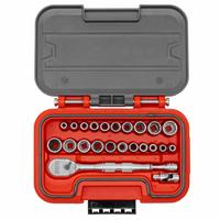 PROTO Socket Set: 1/4 in Drive, 24 Piece, Metric/SAE, 3/16 in to 9/16 in/5 mm to 14 mm (MPN J47324AS). Key specifications — attr1224269: 1/4 in; attr1204650: 5 mm to 14 mm; attr1204673: Socket Bits Not Included; attr1204688: PROTO; attr1206170: Standard Sockets.
