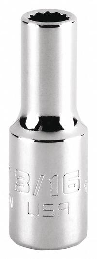 PROTO Socket: SAE, 1/4 in Drive Size, 3/16 in Socket Size, 12-Point, Std, Chrome, Not Tether Capable (MPN J4706N). Key specifications — attr1204417: PROTO; attr1204392: Chrome.