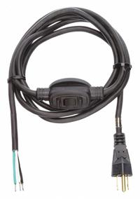 APPROVED VENDOR Power Cord: 8 ft Lg, 3/16, 5-15P Plug, Bare Wire Receptacle, SJT, PVC, 10 A Current (MPN 1TNA8). Key specifications — attr1326987: APPROVED VENDOR; attr1326973: PVC.