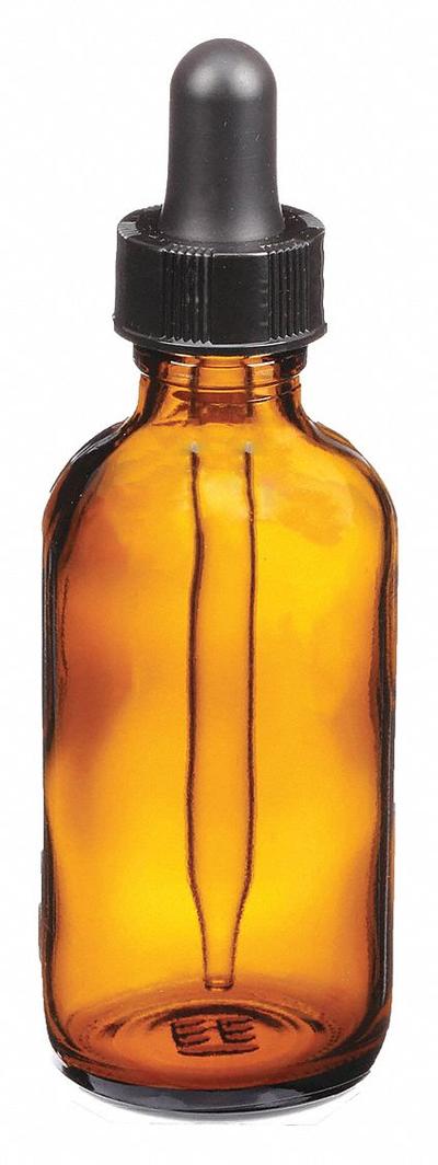 KIMBLE Dropper Bottle: Boston Round, 30 mL, 30 mL, Soda Lime Glass, Amber - Amber Glass Lab Dropper Bottles