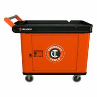 CRESCENT Utility Cart: 500 lb, 37 in L x 23 in W x 23 in H Overall Dim, 2 Shelves, Black, Raised (MPN IUC2SCBM-1DLR). Key specifications — Includes: Single Door Lockable Storage; Brand: CRESCENT.