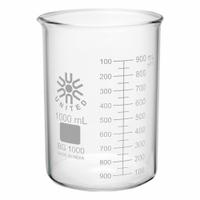 APPROVED VENDOR Beaker: 1,000 mL, 33.81 fl oz, A, Low Form, Type I, Colorless, Borosilicate Glass (MPN BG1000-1000). Key specifications — attr1371034: Type I; attr1371051: APPROVED VENDOR; attr1371062: Colorless.