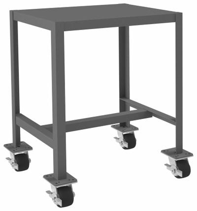 DURHAM MFG Work Table: Fixed Ht, Steel, 24 in x 18 in - Steel-Top Mobile Worktables