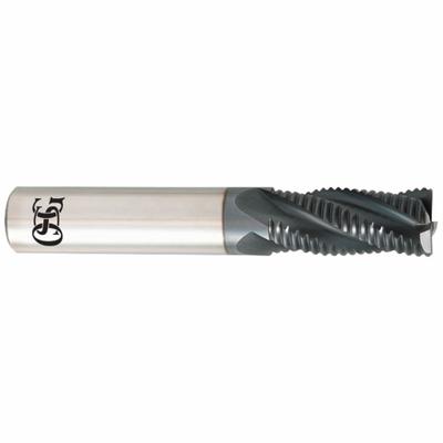 OSG Roughing End Mill: Carbide, TiAlN Coated, 4 Flute, 5/16" Mill Dia, 3/4" LOC - Square Carbide Roughing End Mills for Steel & Cast Iron