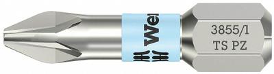 WERA Insert Bit: Insert Bit, Imperial, Pozidriv Head, PZ3 Bit Industry Size - Pozidriv Bits