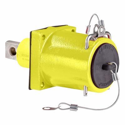 LEVITON Single Pole Receptacle: Yellow, Straight Clevis Pin Mating, One-Hole Bus Bar Termination - Receptacles with Bus Bar Terminations