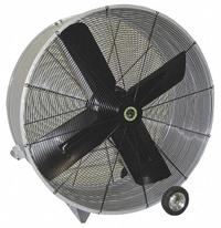 AIRMASTER Cooling Fan: 48 in Blade Dia, 115V AC, Mobile, 1 hp, Belt Drive, Stainless Steel (MPN 60019). Key specifications — Mobility: Mobile; Fan Housing Material: Stainless Steel; Voltage: 115V AC; Brand: AIRMASTER.