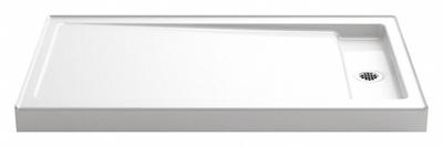 KOHLER Shower Base: Rectangle, Single Threshold, Cast Iron, 34 in Overall Lg - Shower Bases