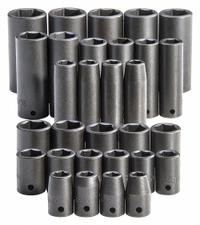 PROTO Impact Socket Set: 1/2 in Drive Size, Small Set (0-50 pieces) Set Size, 30 Pieces, Black Oxide (MPN J54215). Key specifications — attr1204251: PROTO; attr1215453: 1/2 in; attr1215454: 10 mm to 24 mm.
