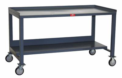 JAMCO Workbench: Fixed Ht, Steel, 60 in x 36 in, 1,400 lb Overall Load Capacity - Mobile Workbenches with Lower Shelves