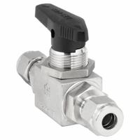 HAM-LET Manual Two-Way Ball Valve: 1/4 in, 316 Stainless Steel, Straight, Compression x Compression (MPN H-6800-SS-L-8MM-IPSS). Key specifications — Brand: HAM-LET; Handle: Lever.