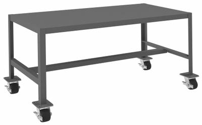 DURHAM MFG Work Table: Fixed Ht, Steel, 48 in x 24 in - Steel-Top Mobile Worktables