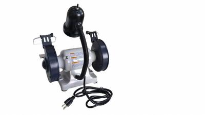 Dayton Bench Grinder: Fixed Speed, 1/3 hp, 6 in Max Wheel Dia, 3,450 RPM - Fixed-Speed Bench Grinders with Task Light