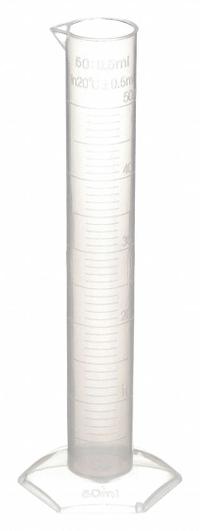 APPROVED VENDOR Graduated Cylinder: Polypropylene, 50 mL, 1.7 fl oz, To Deliver (TD), Hexagon (MPN 5PTJ4). Key specifications — attr1370610: Hexagon; attr1370612: Colorless; attr1370591: To Deliver (TD); attr1370582: APPROVED VENDOR.