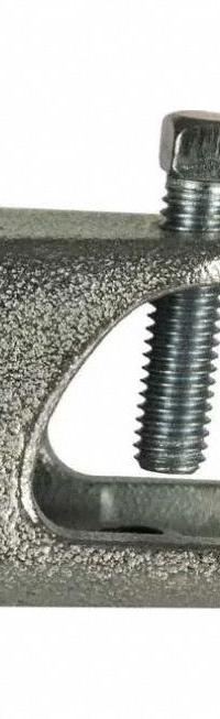 Beam Clamp: Malleable Iron, 1/2"-13 Thread Size, 2.33 in Overall Lg, 200 lb Load Capacity (MPN 2510). Key specifications — Load Capacity: 200 lb; Overall Length: 2.33 in; Overall Width: 2.48 in; Overall Height: 2.19 in; Material: Malleable Iron; Thread Size: 1/2"-13; Mounting Location: Beam; Standards: cULus Listed.