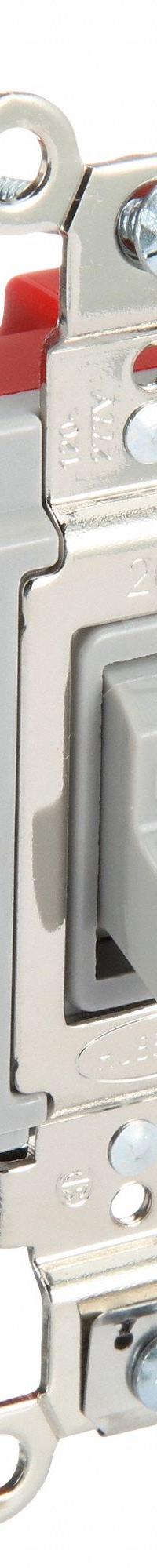 HUBBELL Wall Switch: Toggle Switch, Double Pole, Maintained, Gray, 120/277V AC, 20 A (MPN HBL1222GY). Key specifications — Illuminated: No; Voltage Rating: 120/277V AC.