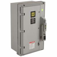 SQUARE D Safety Switch: Fusible, 30 A, Three Phase, 600V AC, Non-Metallic, Indoor/Outdoor (MPN H361DX). Key specifications — Brand: SQUARE D.
