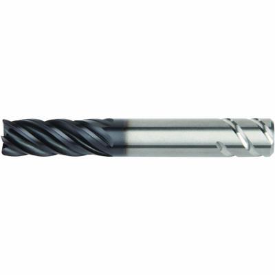 WIDIA HANITA: Carbide, AlTiN Coated, 5 Flute, 3/4" Mill Dia, 1-1/2" LOC - Reduced-Neck Fast-Cutting Carbide Corner-Radius End Mills for Steel & Cast Iron