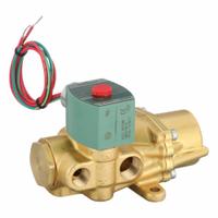 REDHAT Solenoid Valve: 4-Way, 3/8 in Pipe Size, 110V AC/120V AC, Watertight/Without Junction Box (MPN 8344G072). Key specifications — Pipe Size: 3/8 in; Voltage: 120V AC; Brand: REDHAT; Coil Enclosure: Without Junction Box.