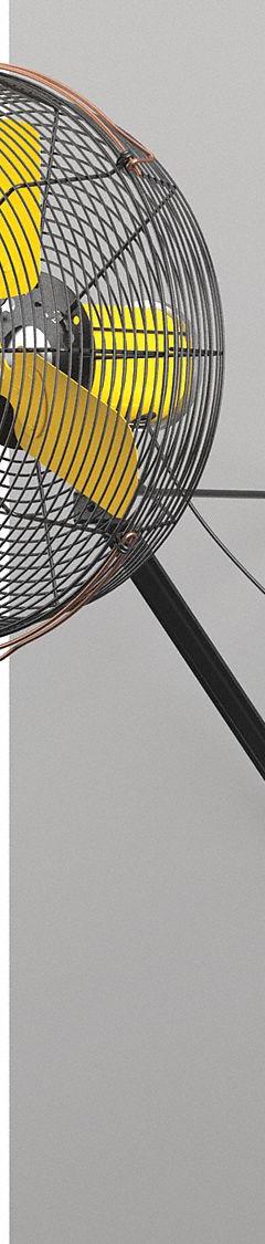 BIG ASS FANS Mounted Fan: 20 in Blade Dia, 120V AC, 1/3 hp Motor HP, Wall Mount, Non-Oscillating (MPN F-AE1-2001L13S34). Key specifications — Brand: BIG ASS FANS; Voltage: 120V AC; Number of Speeds: Variable; Fan Mounting Location: Wall; Oscillation: Non-Oscillating; Mounting Type: Bracket.