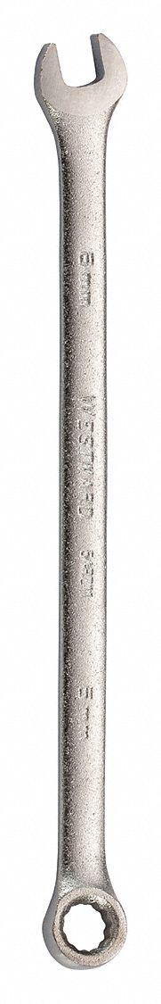 WESTWARD Combination Wrench: Alloy Steel, Satin, 6 mm Head Size, 4 7/8 in Overall Lg - Metric 12-Point Combination Wrenches