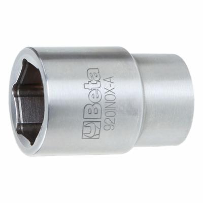BETA Socket: 1/2 in Drive Size, 22 mm Socket Size, Hand, 6-Point, Stainless Steel - 1/2" Drive Stainless Steel Hand Sockets
