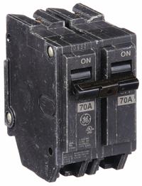 GE Miniature Circuit Breaker: THQL, 70 A, 120/240V AC, Single Phase, 10kA at 120/240V AC, Std (MPN THQL2170). Key specifications — Amps: 70 A; AC Voltage Rating: 120/240V AC; Phase: Single; Max. AIR Rating: 10kA at 120/240V AC; For Use With: Power Mark Gold Load Centers and AQ Lighting Panels.