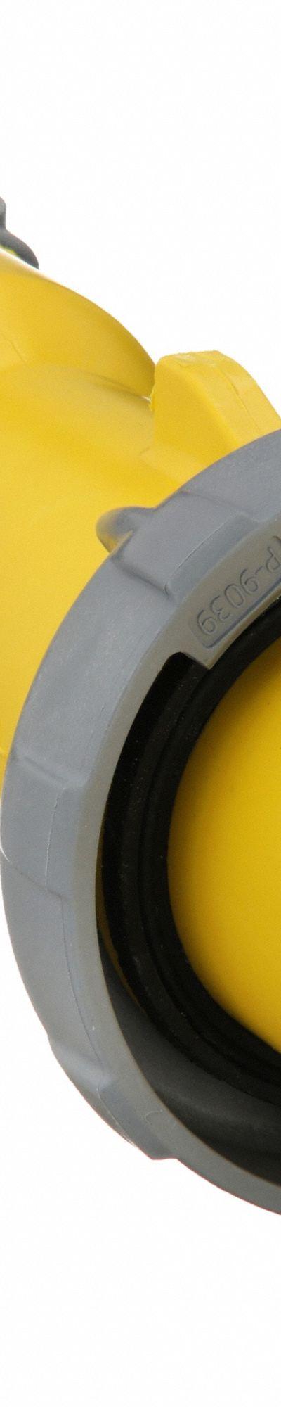 HUBBELL Pin and Sleeve Plug: Yellow, 125V AC, Single Phase, 20 A, 2 Pole, 3 Wire - Watertight Plugs