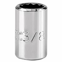 PROTO Socket: SAE, 1/4 in Drive Size, 3/8 in Socket Size, 12-Point, Std, Chrome, Not Tether Capable (MPN J4712T). Key specifications — attr1204417: PROTO; attr1204392: Chrome.