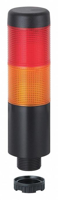 WERMA Tower Light Assembly: 2 Tier, Red/Yellow, Sounder Tier Included, 141 mm Overall Ht, Steady (MPN 69923075). Key specifications — Manufacturer Part Number: 69923075; Brand: WERMA; Operating Voltage: 24V AC/DC; Light Tier Color: Yellow.