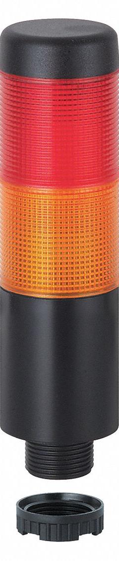 WERMA Tower Light Assembly: 2 Tier, Red/Yellow, Sounder Tier Included, 141 mm Overall Ht, Steady (MPN 69923075). Key specifications — Manufacturer Part Number: 69923075; Brand: WERMA; Operating Voltage: 24V AC/DC; Light Tier Color: Yellow.