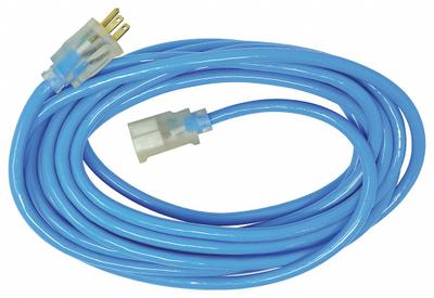 SOUTHWIRE Extension Cord: Outdoor Use, 25 ft Lg, Outlet, 5-15P, 12/3, SJTW, Blue - Outdoor Extension Cords with Single Outlet